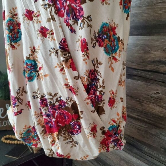 Olivia Moon Floral Blouse Bright Flowey Top, Women's Size Small - Picture 4 of 9